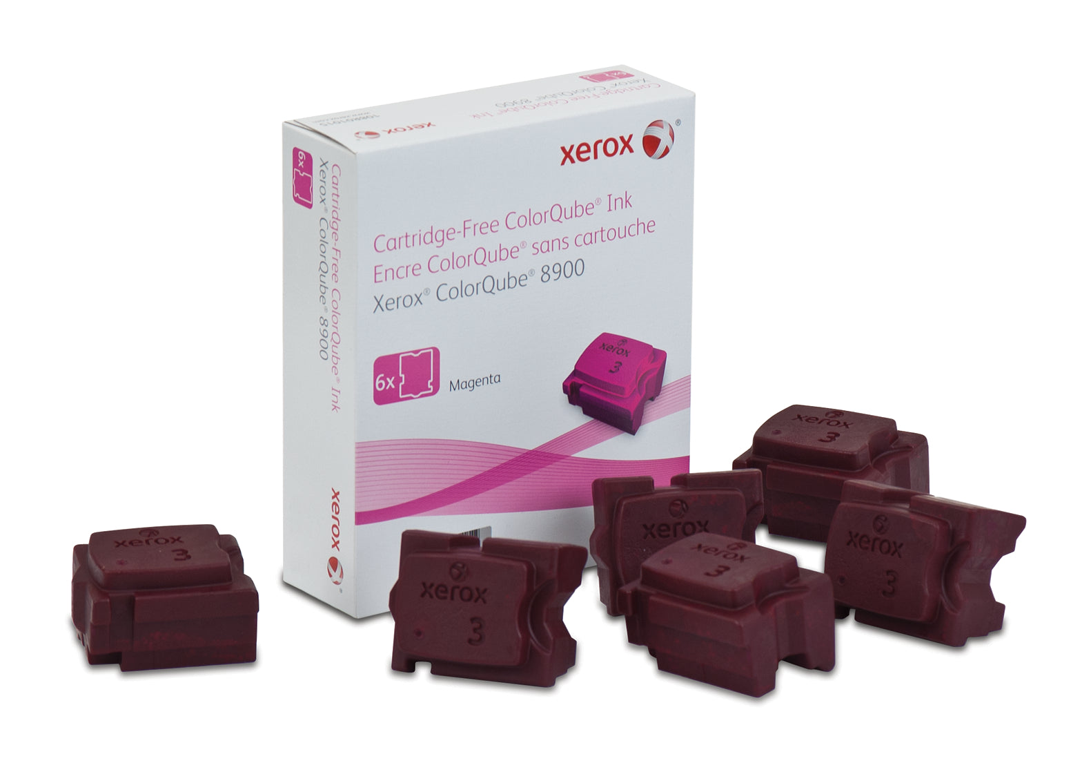 Genuine Xerox ColorQube Ink Magenta, ColorQube 8900 (6 Sticks), 108R01015