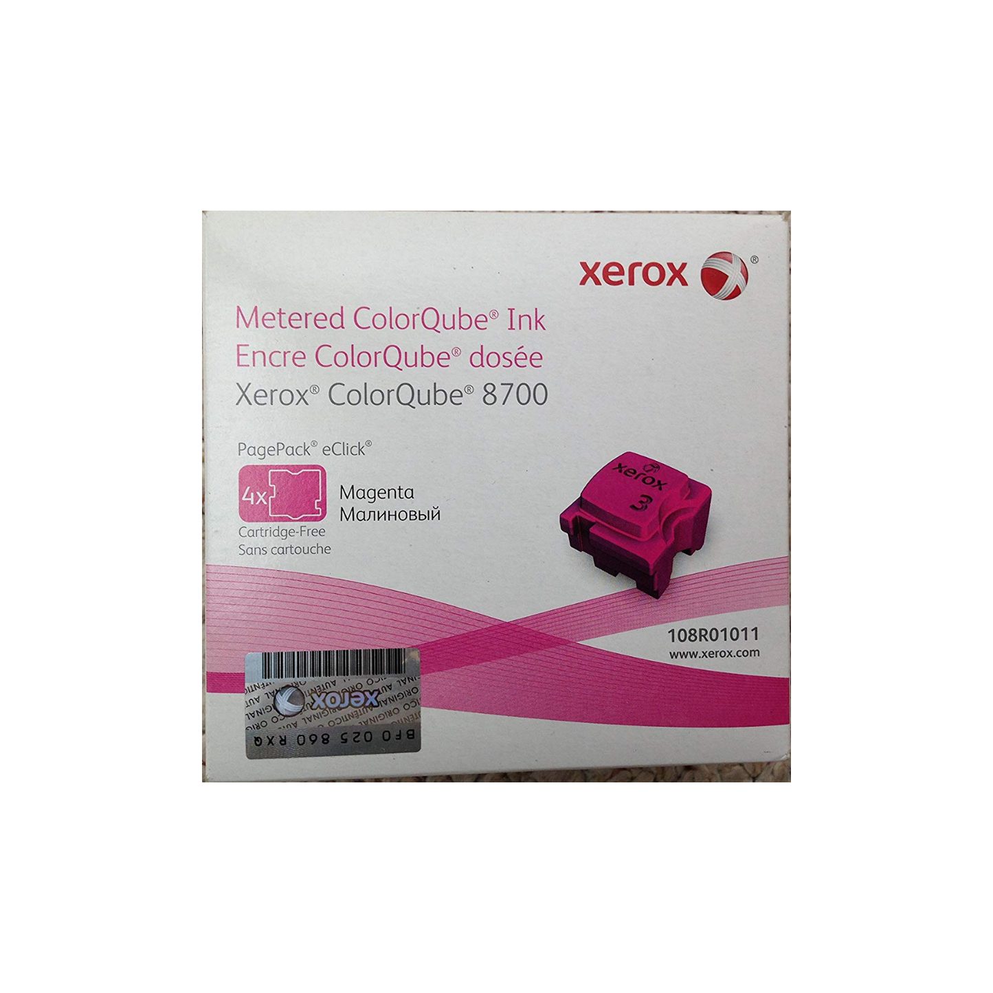 Genuine Xerox Solid Ink 8700 Magenta (4 sticks) (108R00991) (108R01011)