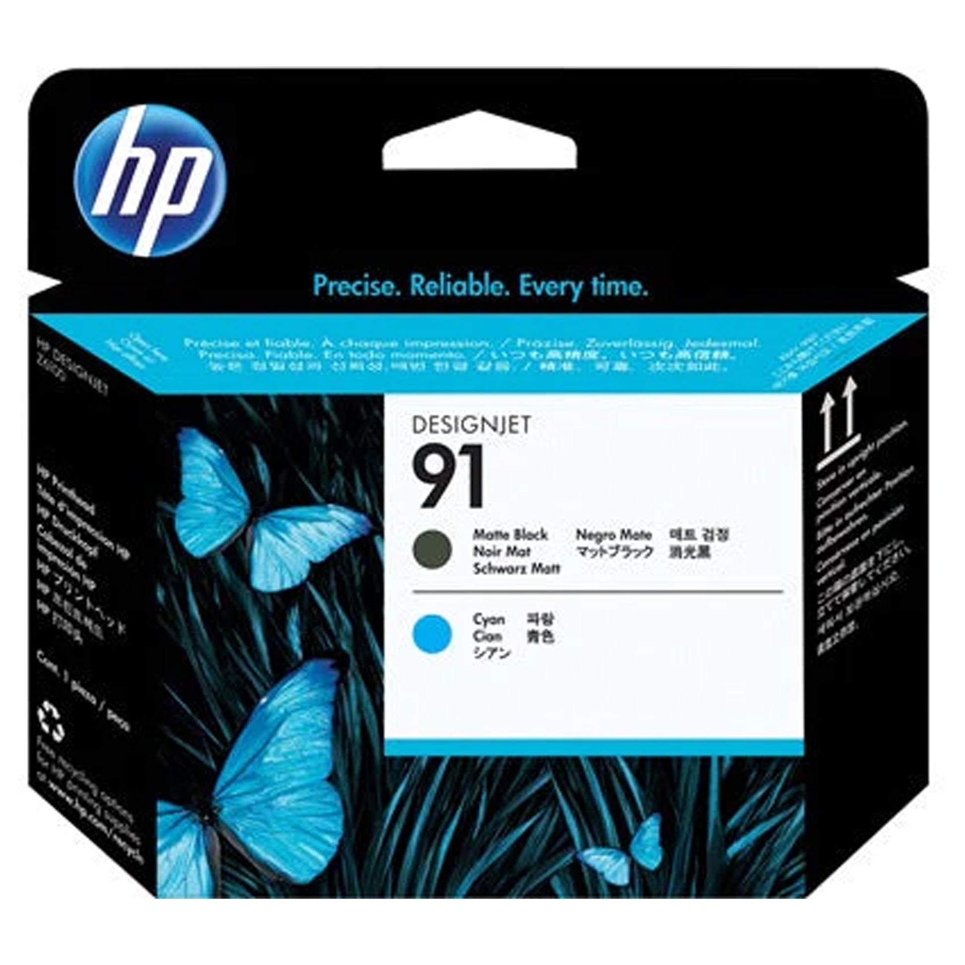 Original HP 91 (C9460A) Matte Black and Cyan Printhead Cartridge			