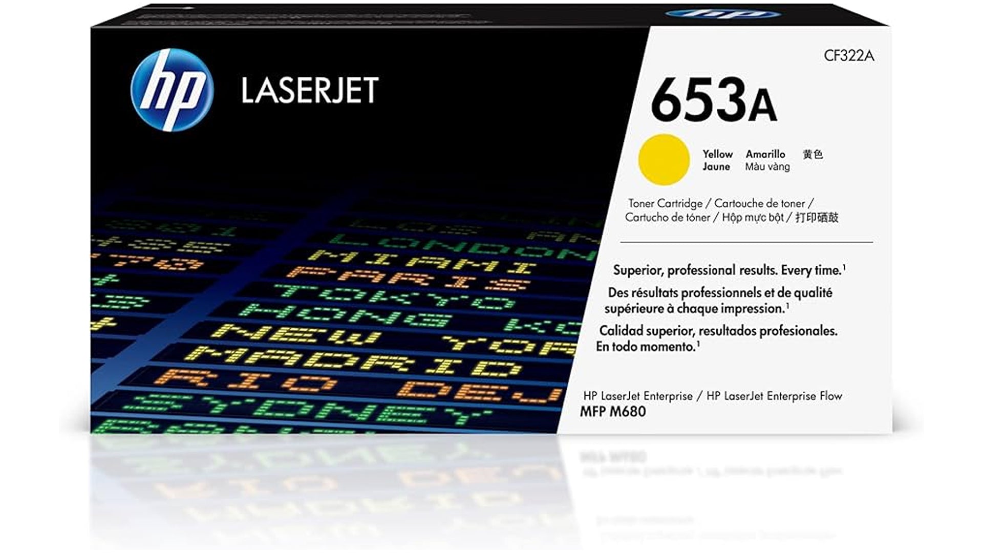 Genuine HP 653A Standard-Yield Yellow Toner Cartridge, CF322A
