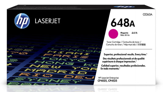 HP 648A Magenta Standard-Yield LaserJet Toner Cartridge, CE263A
