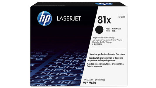 HP 81X High Yield Black LaserJet Toner Cartridge, CF281X
