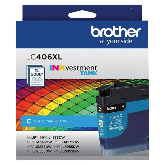 Original Brother LC406XL High Yield Cyan Ink Cartridge
