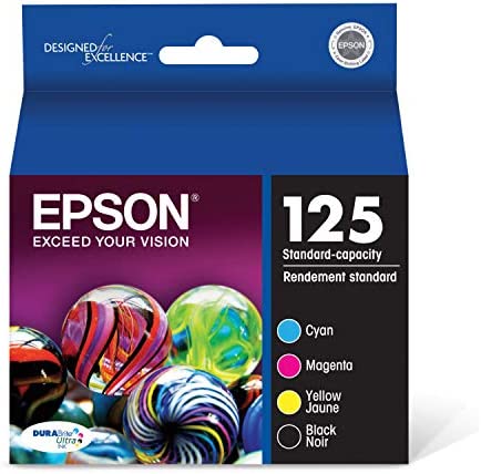 Original Epson 125 Black, Cyan, Magenta, Yellow Ink Cartridge