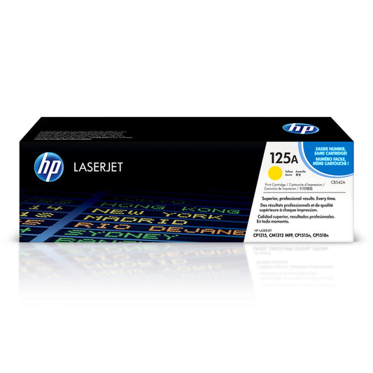 HP 125A High Yield Yellow LaserJet Toner Cartridge, CB542A