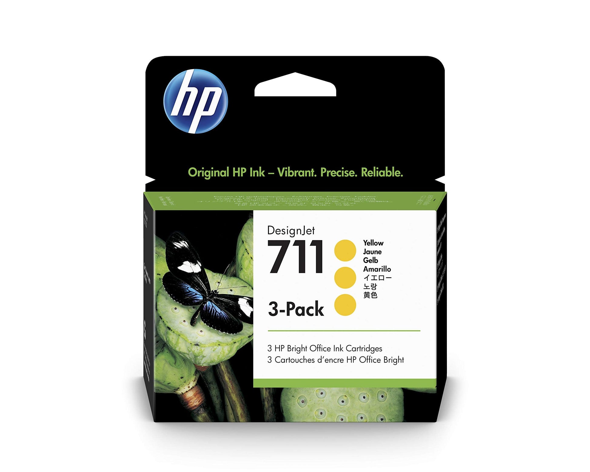 Original HP 711 Yellow (CZ136A) Ink Cartridge- Pack of 3