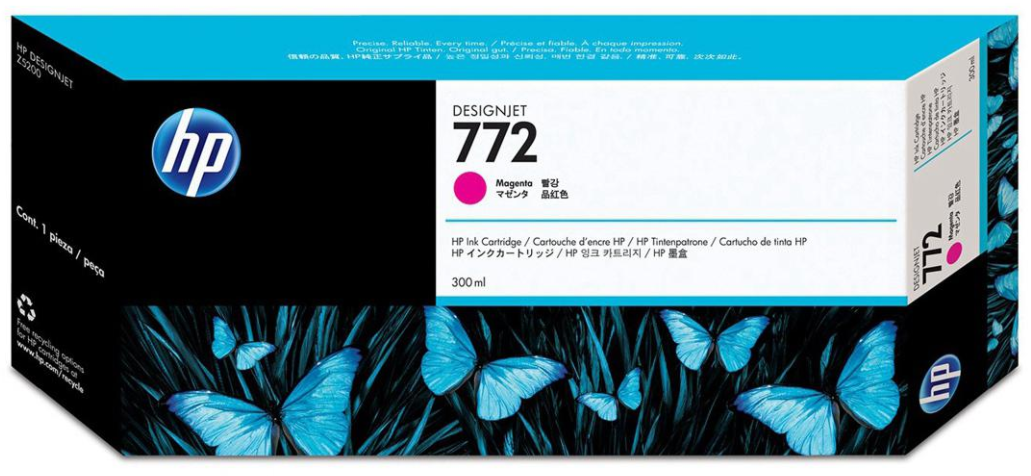 HP 772 300-ml Magenta DesignJet Ink Cartridge, CN629A