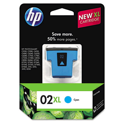 Genuine HP 02XL (C8733WN) Light Cyan Ink Cartridge