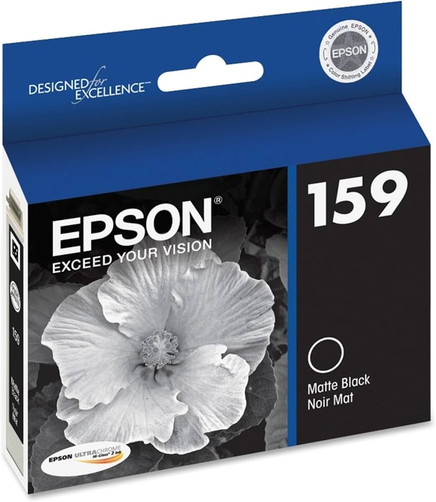 Origina Epson 159 Standard-Yield Matte Black UltraChrome (Hi-Gloss 2) Ink Cartridge