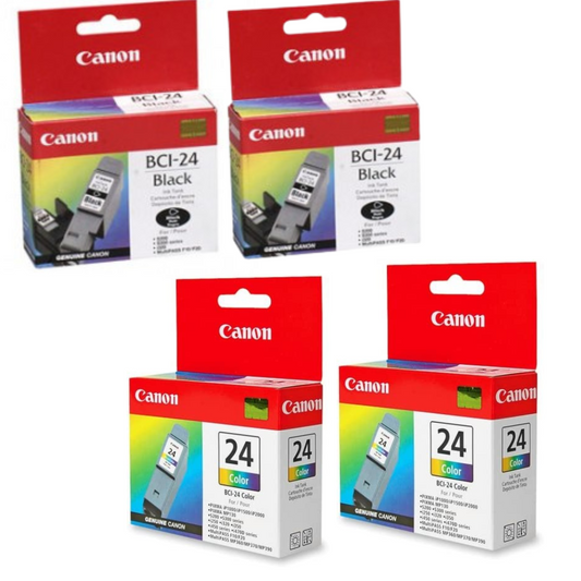 Original Canon BCI-24 Twin Black & Twin Color Ink Cartridges