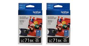 Original Brother LC71 Black Ink Cartridge, Pack Of 2