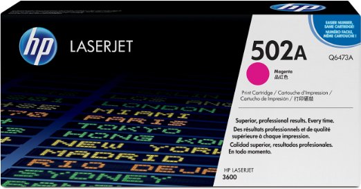 HP 502A High Yield Magenta LaserJet Toner Cartridge, Q6473A