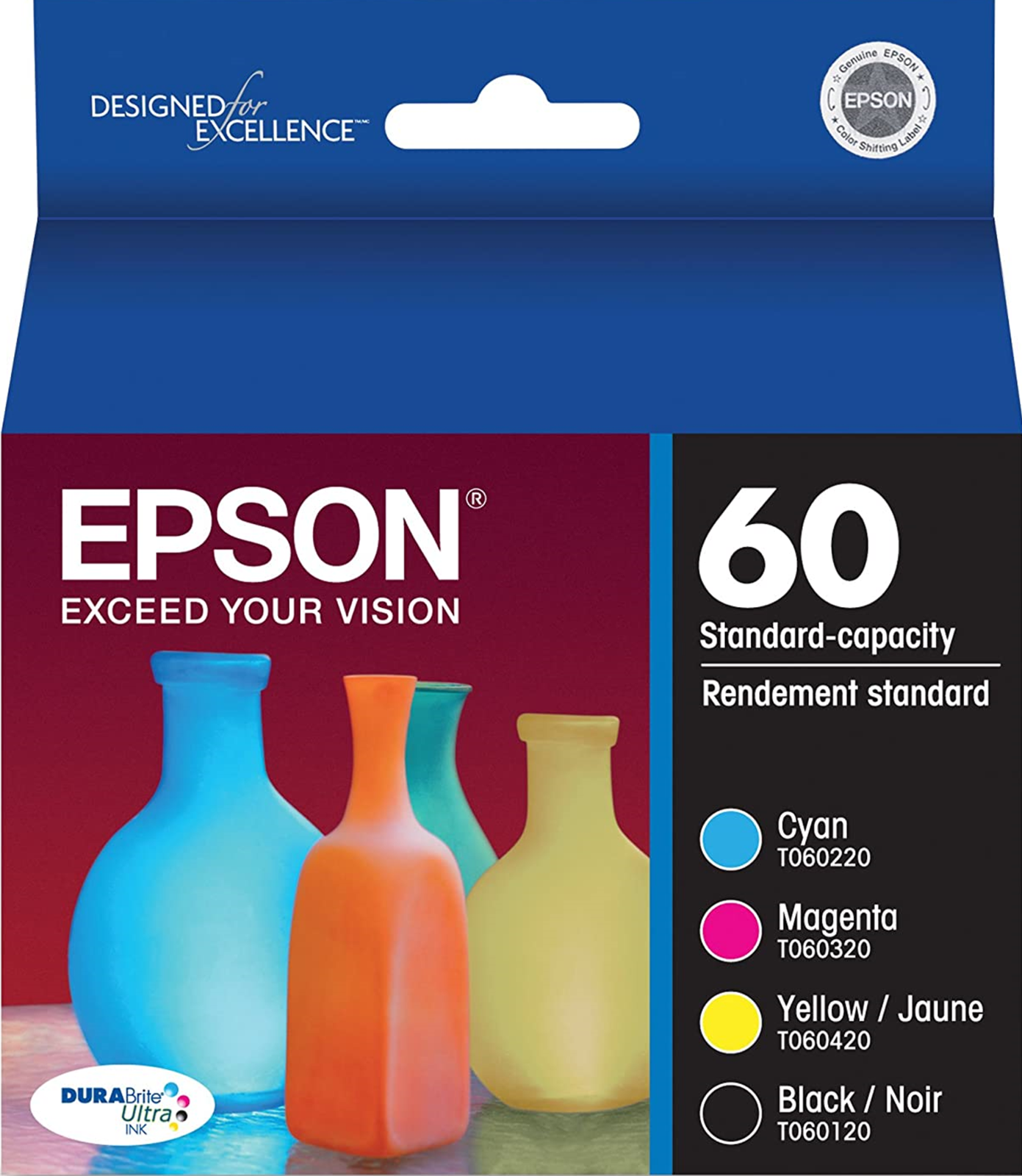 New Genuine Epson 60 4 Pack Ink Cartridges