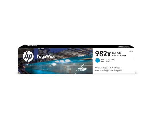 Original HP 982X High Yield Cyan PageWide Ink Cartridge, T0B27A