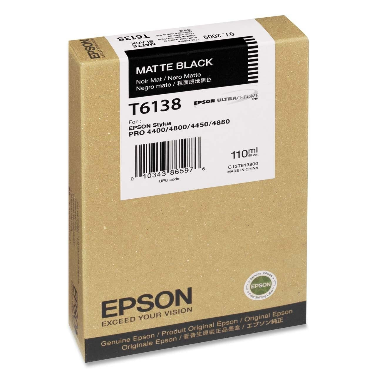 Genuine Epson 110ml Matte Black Inkjet Cartridge, T613800